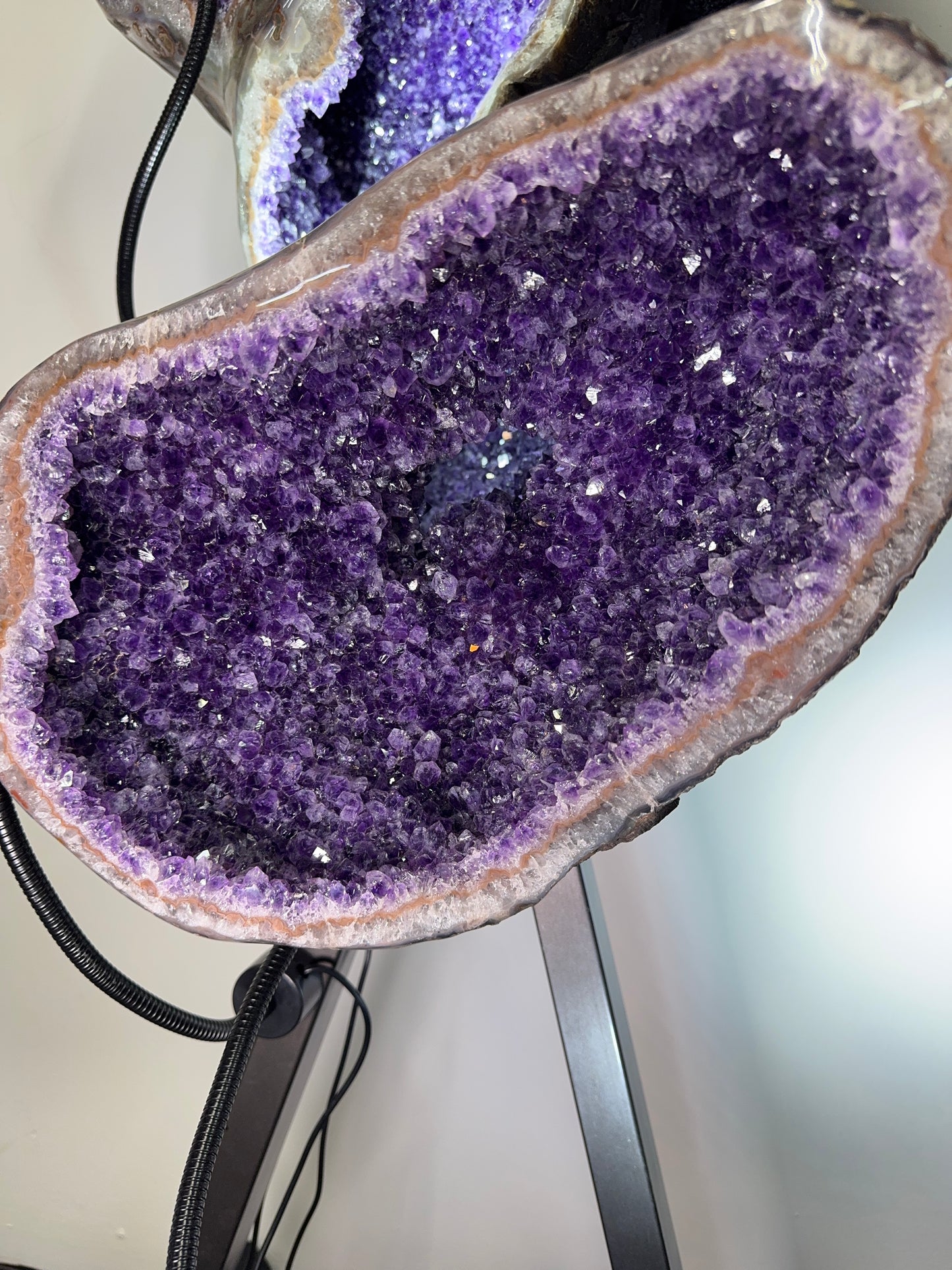 Sculptural Amethyst with Calcite on Custom Base