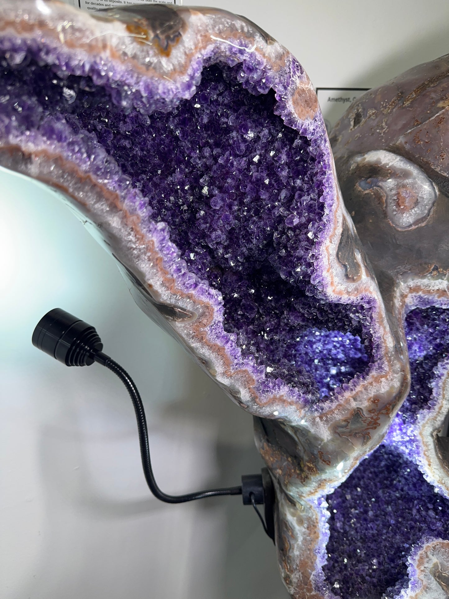 Sculptural Amethyst with Calcite on Custom Base