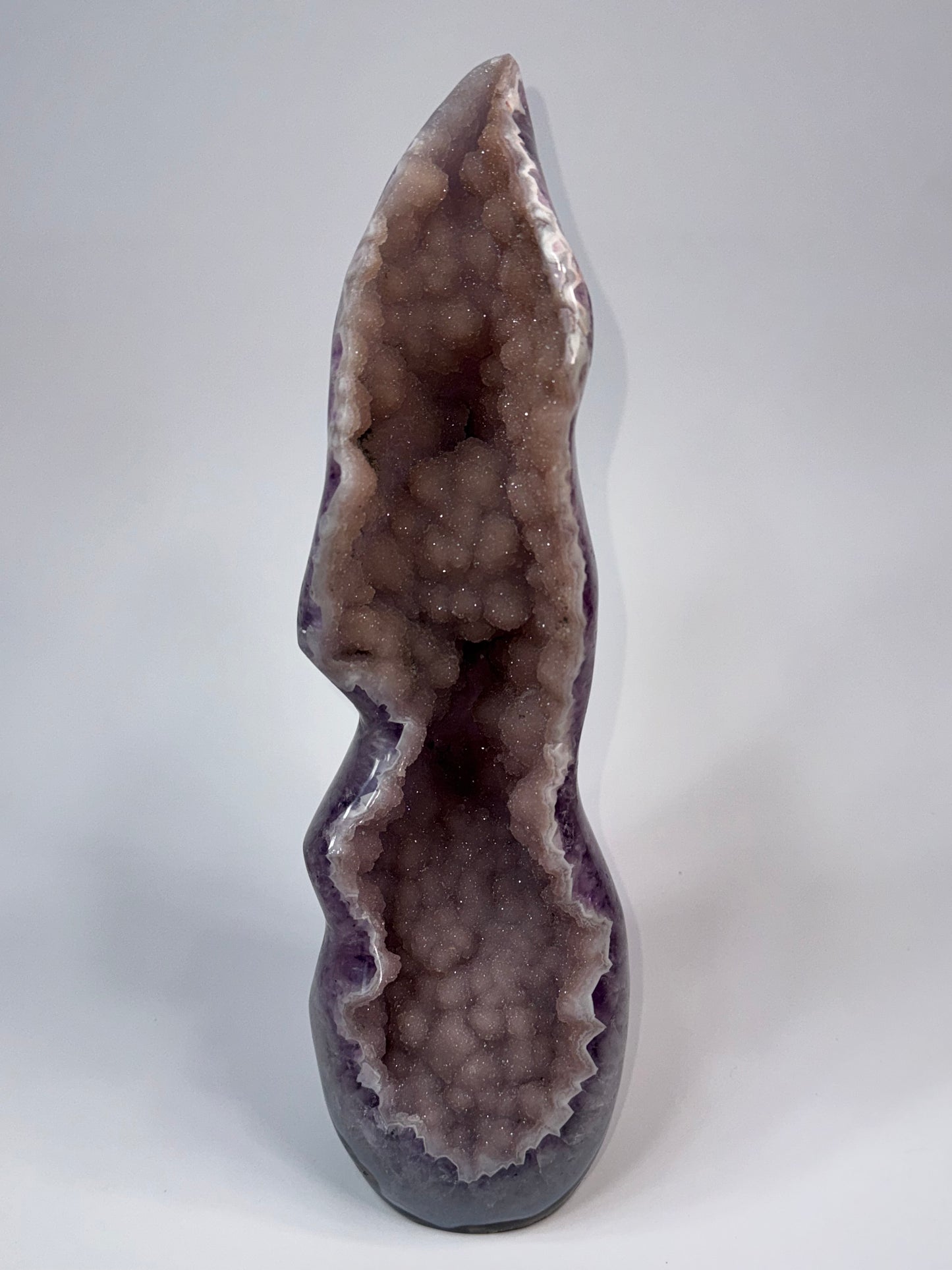 Amethyst & Agate Flame with Botryoidal Druzy Quartz