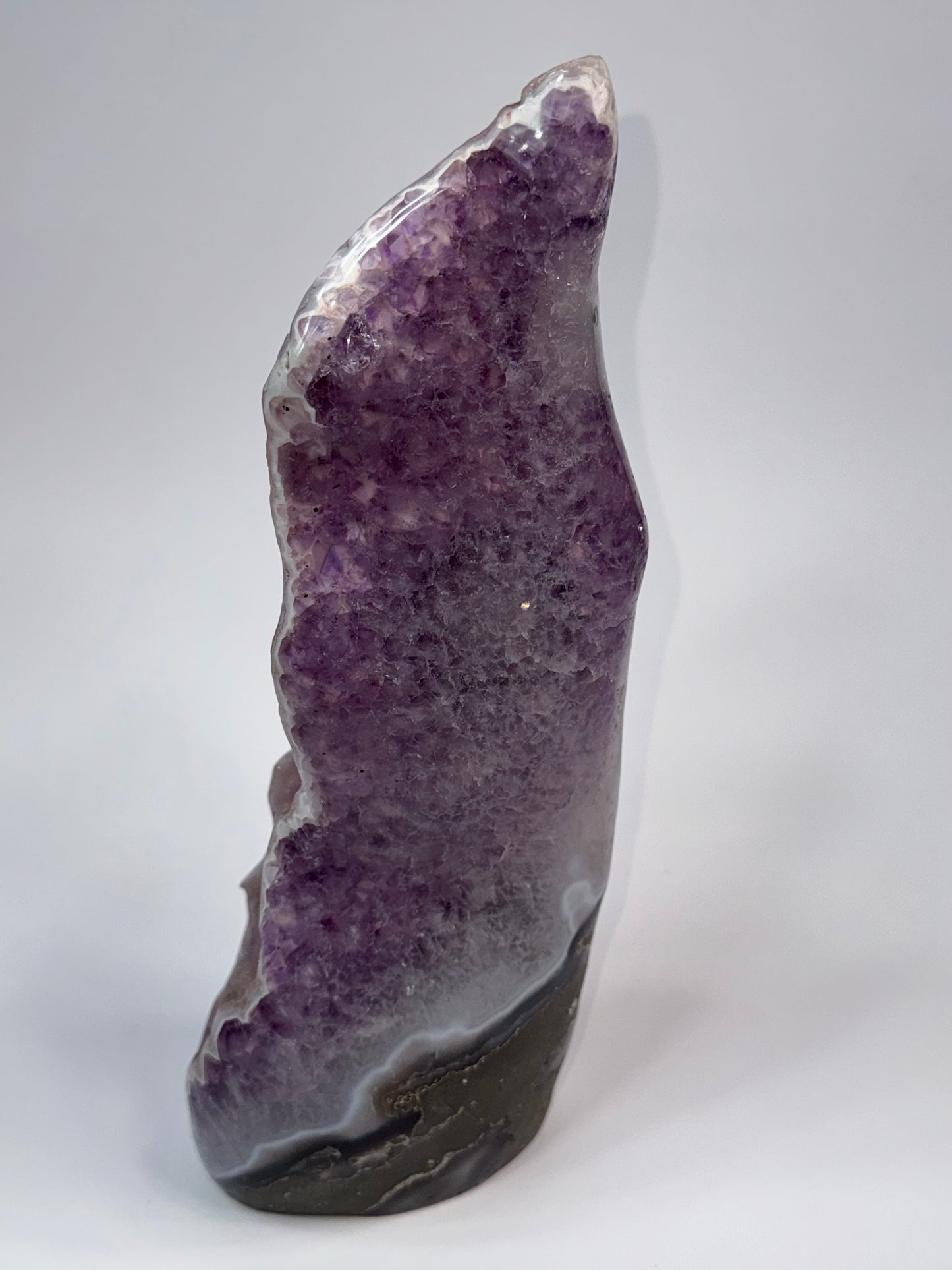 Amethyst & Agate Flame with Botryoidal Druzy Quartz