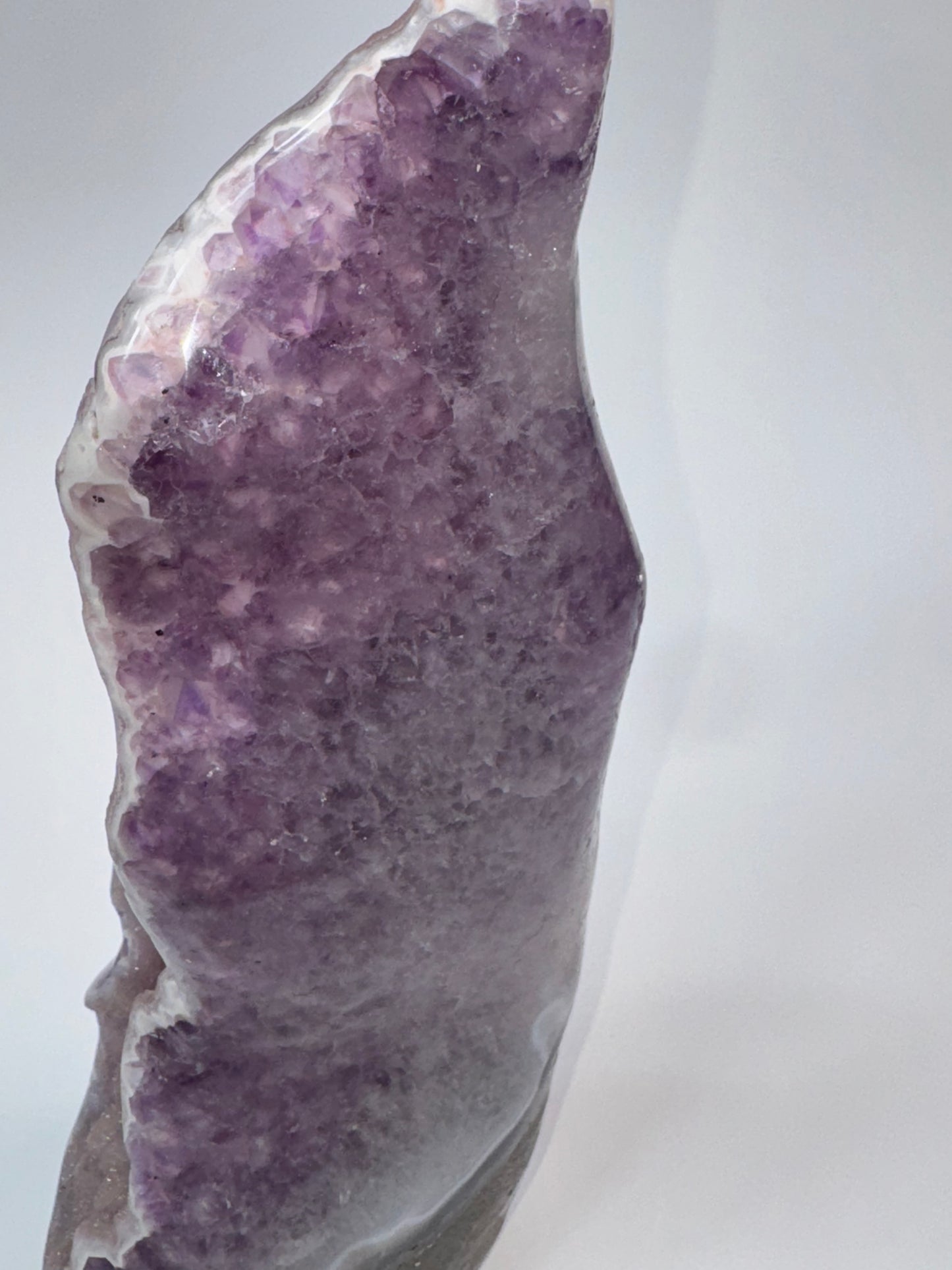 Amethyst & Agate Flame with Botryoidal Druzy Quartz
