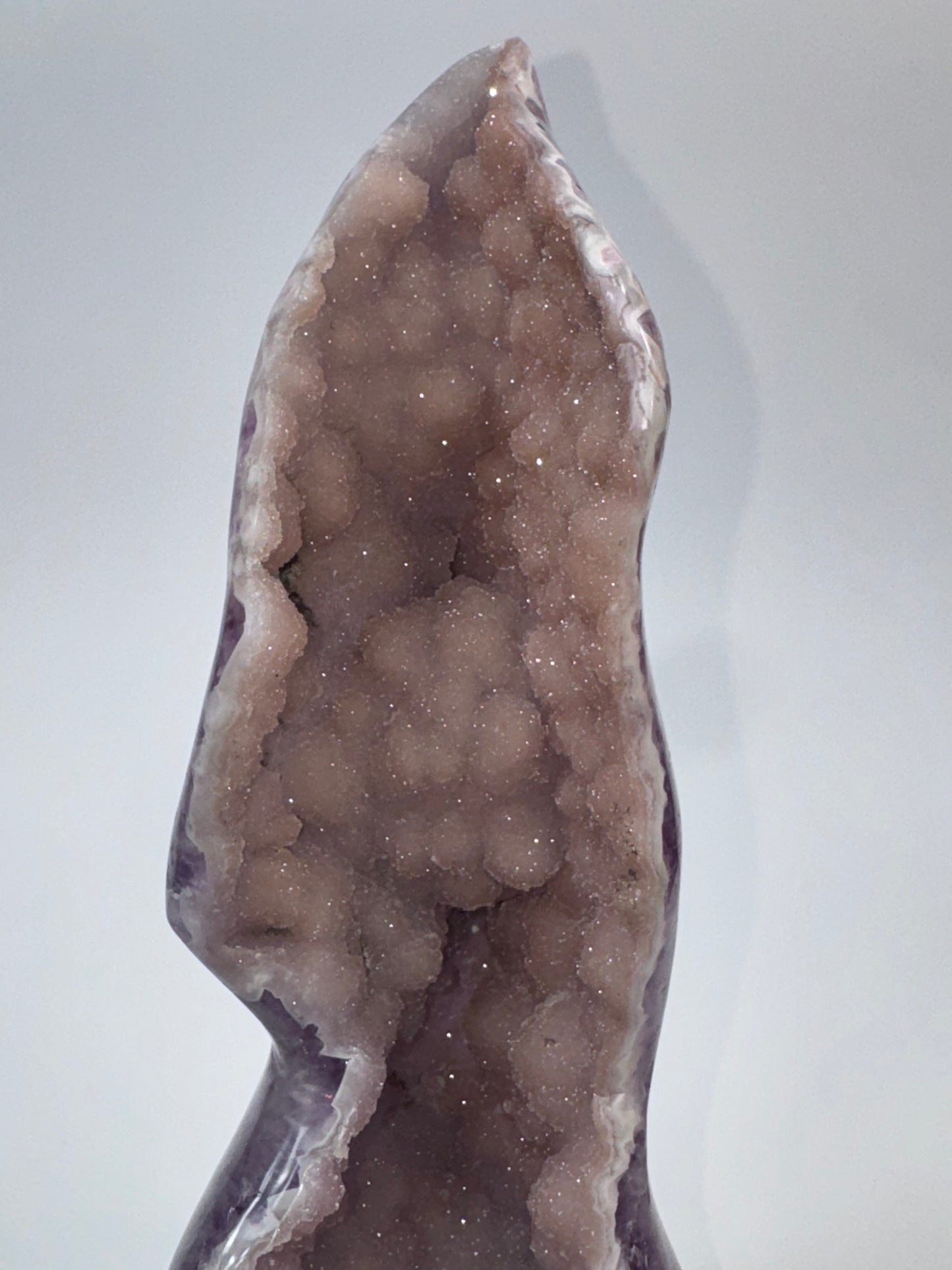 Amethyst & Agate Flame with Botryoidal Druzy Quartz