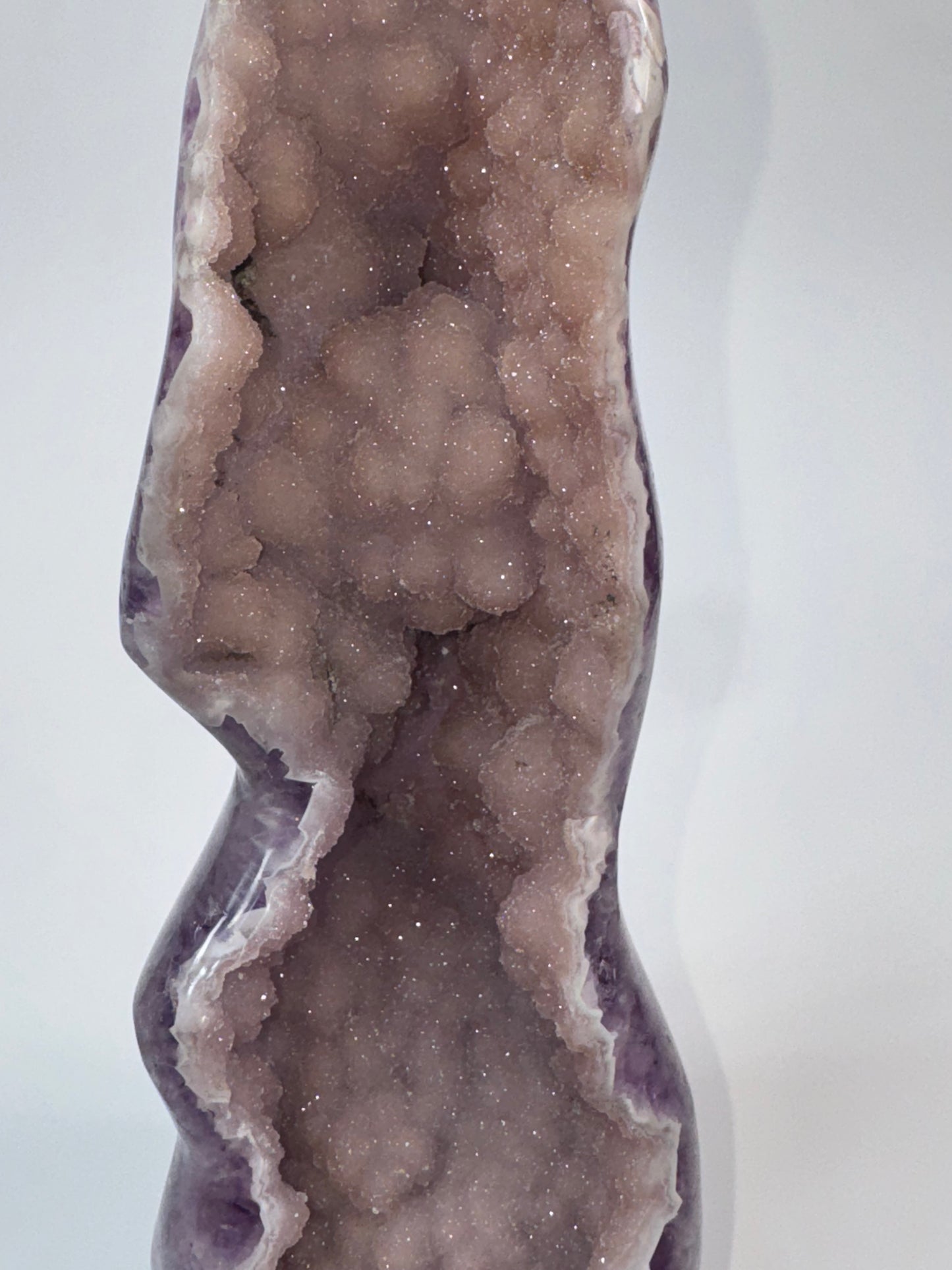 Amethyst & Agate Flame with Botryoidal Druzy Quartz