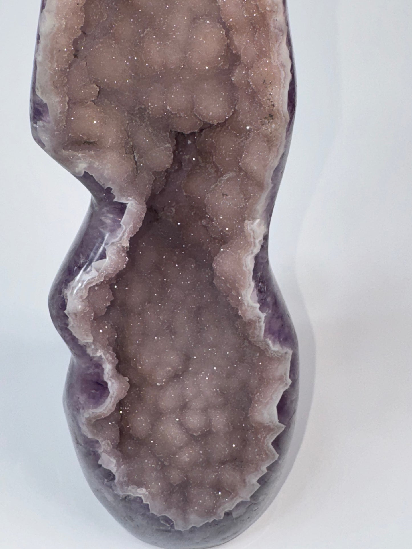 Amethyst & Agate Flame with Botryoidal Druzy Quartz