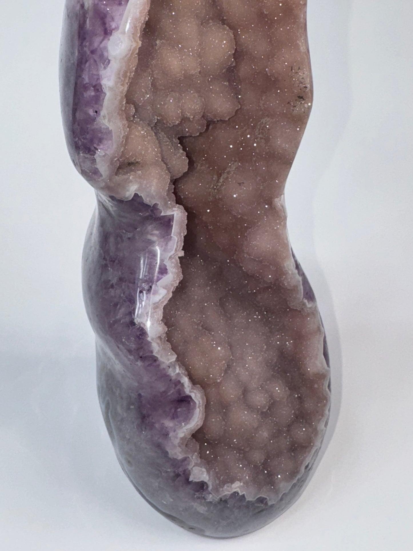 Amethyst & Agate Flame with Botryoidal Druzy Quartz