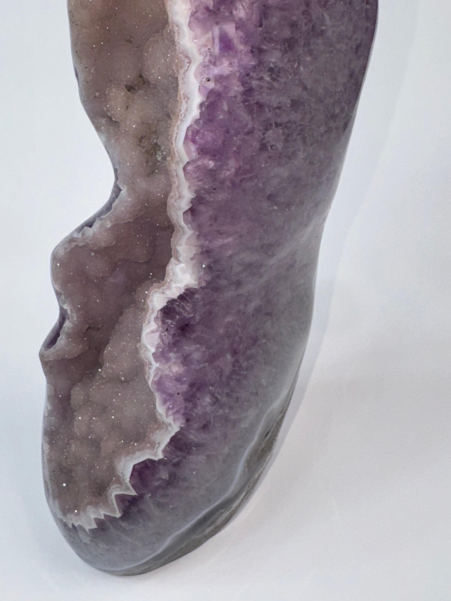 Amethyst & Agate Flame with Botryoidal Druzy Quartz