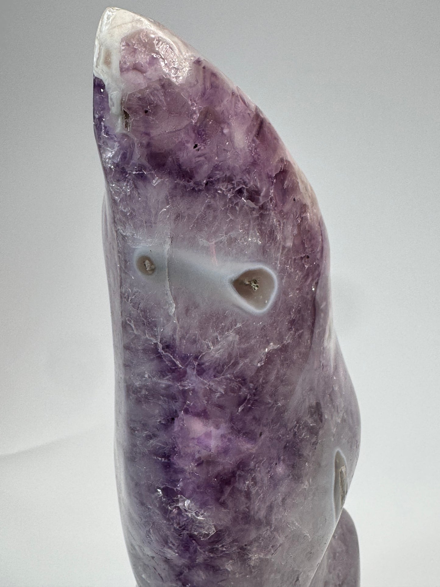 Amethyst & Agate Flame with Botryoidal Druzy Quartz