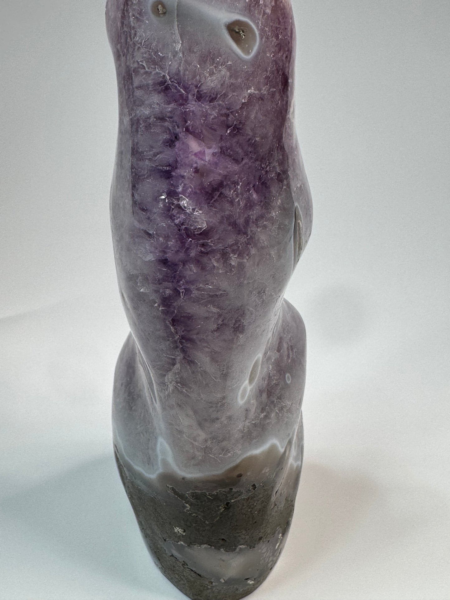 Amethyst & Agate Flame with Botryoidal Druzy Quartz