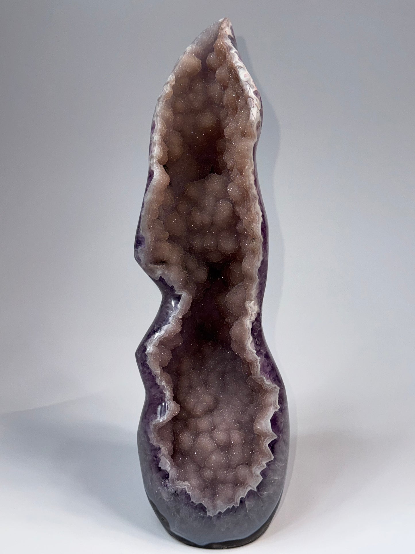 Amethyst & Agate Flame with Botryoidal Druzy Quartz